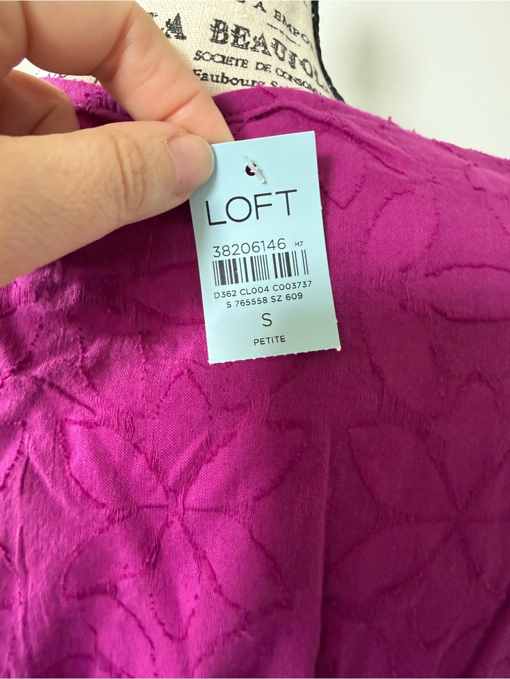 Loft Fuchsia Tie-Front Maxi Dress with Flutter Sleeves size SP - Picture 9 of 9